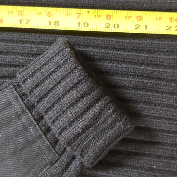 EUC LL Bean Commando Black Ribbed Sweater Merino Wool Small - Picture 7 of 9